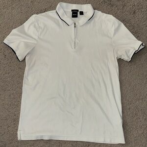 Boss White Polo Shirt with Black Trim